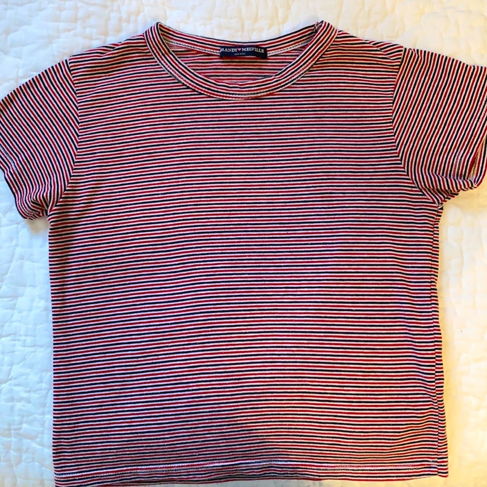 Brandy Melville red/white/blue striped top